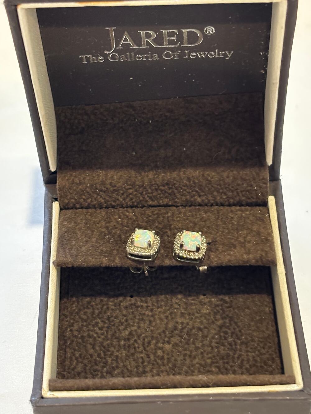 Jarred Sterling Silver Lab Opal Stud Earrings